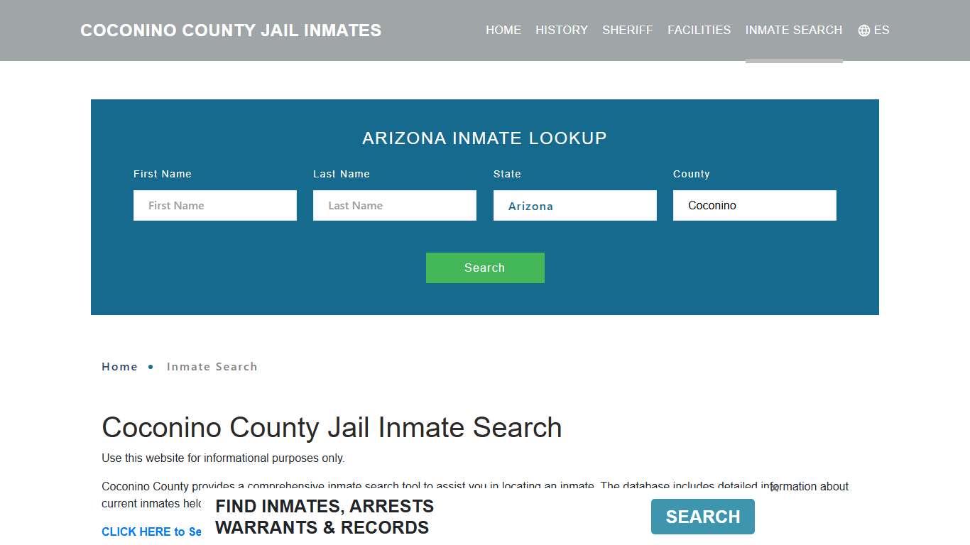 Coconino County, AZ Detainee Lookup